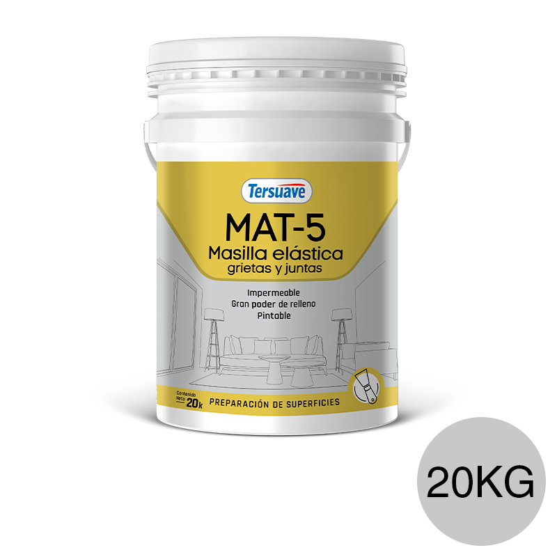 Masilla Acrilica elastomerica MAT 5 Gris 20 kgs