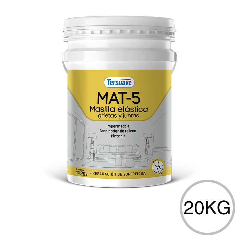 Masilla Acrilica elastomerica MAT 5 Blanco 20 kgs