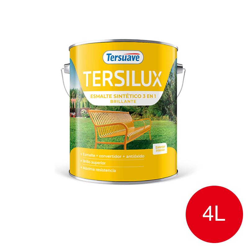 Esmalte Sintetico Brillante Convertidor Antioxido Tersuave Bermellon 4L