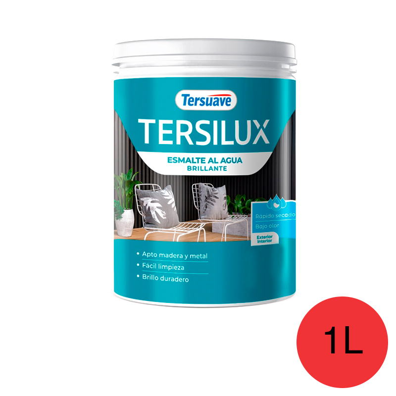 Esmalte al Agua Multiproposito Secado Rapido Tersuave Bermellon Brillante 1L