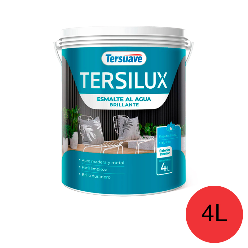 Esmalte al Agua Multiproposito Secado Rapido Tersuave Bermellon Brillante 4L