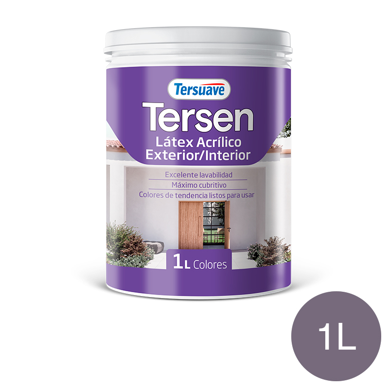 Latex&#x20;Exterior&#x20;Interior&#x20;Mate&#x20;Tersen&#x20;Gris&#x20;Misterio&#x20;1L
