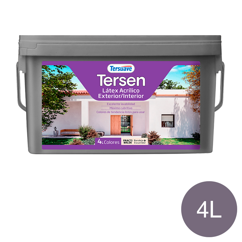 Latex&#x20;Exterior&#x20;Interior&#x20;Mate&#x20;Tersen&#x20;Gris&#x20;Misterio&#x20;4L