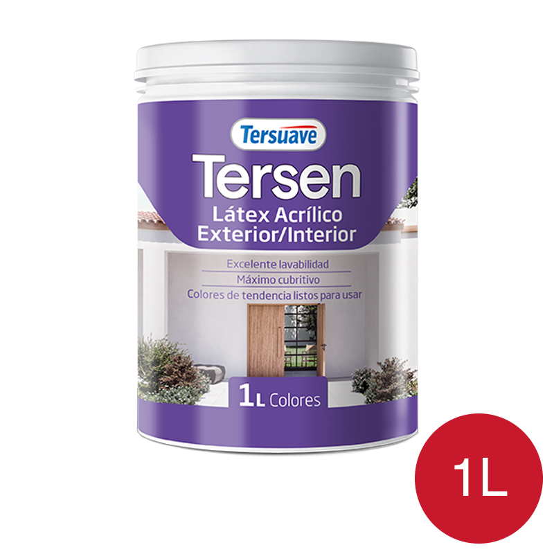 Latex Exterior Interior Mate Tersen Rojo Pasion 1L