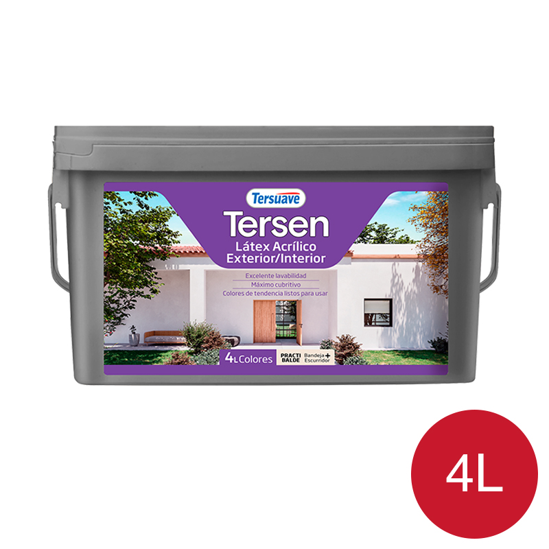 Latex Exterior Interior Mate Tersen Rojo Pasion 4L