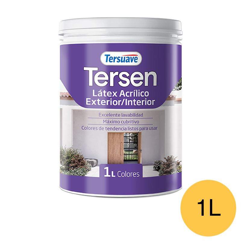Latex Exterior Interior Mate Tersen Amarillo Calido 1L