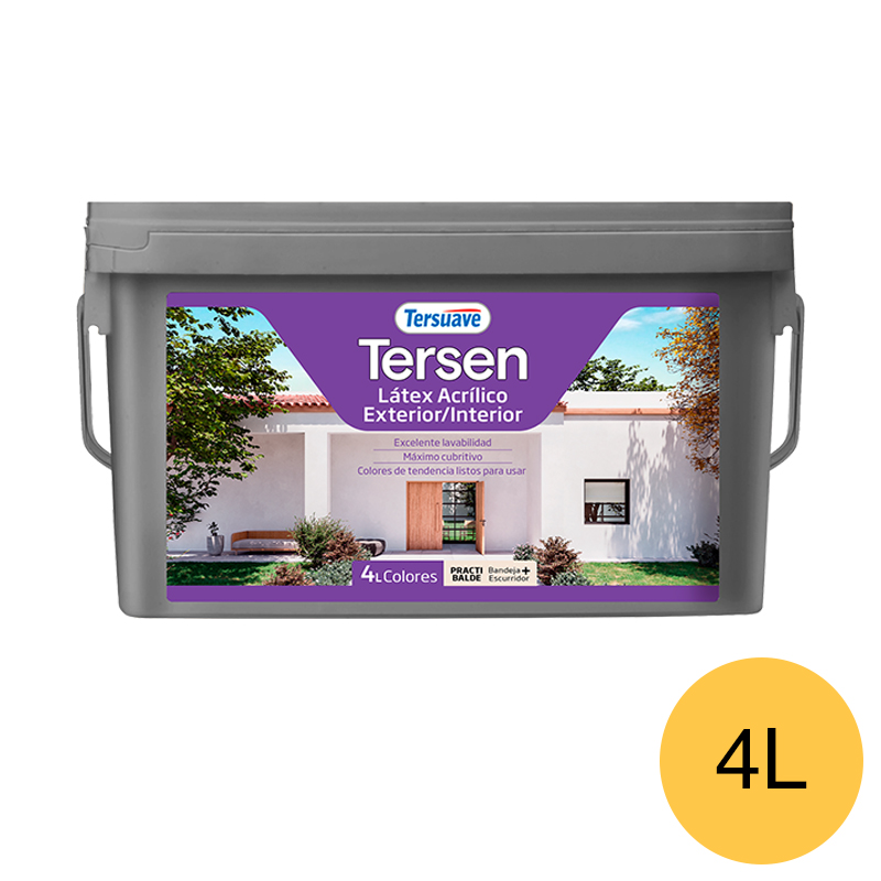 Latex Exterior Interior Mate Tersen Amarillo Calido 4L