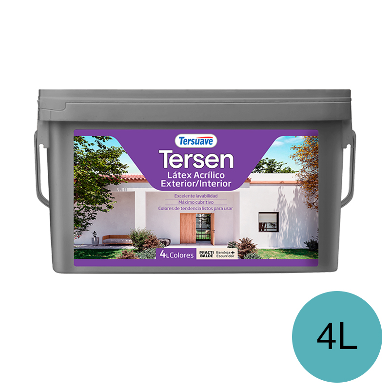 Latex&#x20;Exterior&#x20;Interior&#x20;Mate&#x20;Tersen&#x20;Turquesa&#x20;Vibrante&#x20;4L