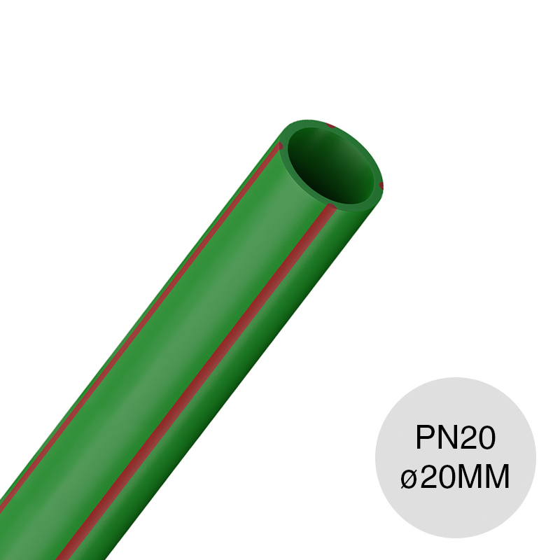 Caño tubo Fusion PN20 agua fria caliente polipropileno ø 20mm x 4m