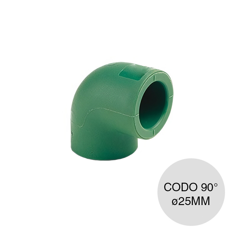 Codo 90° Fusion agua fria caliente polipropileno ø 25mm