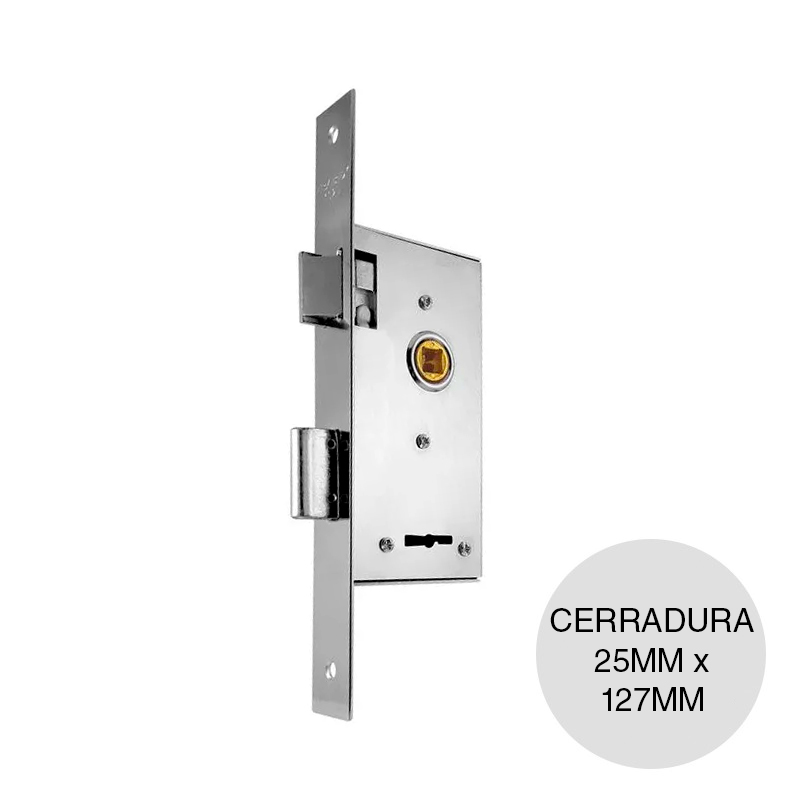 Cerradura de seguridad niquel 25mm x 63.5mm x 127mm
