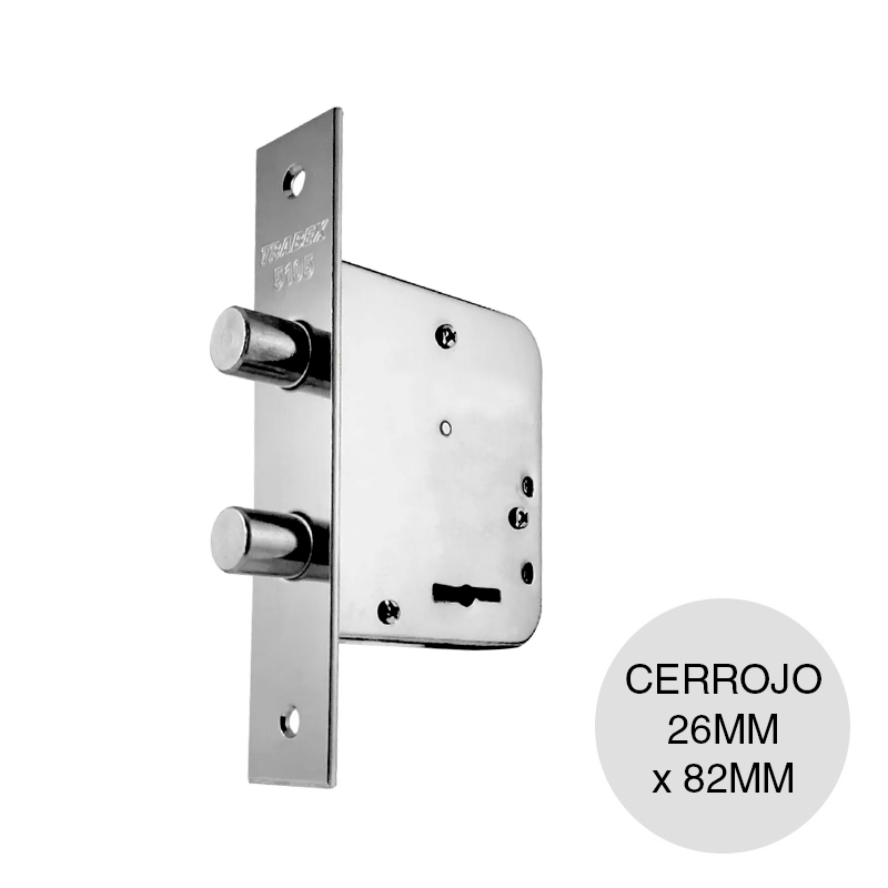 Cerrojo de seguridad c/perno giratorio niquel 26mm x 66mm x 82mm