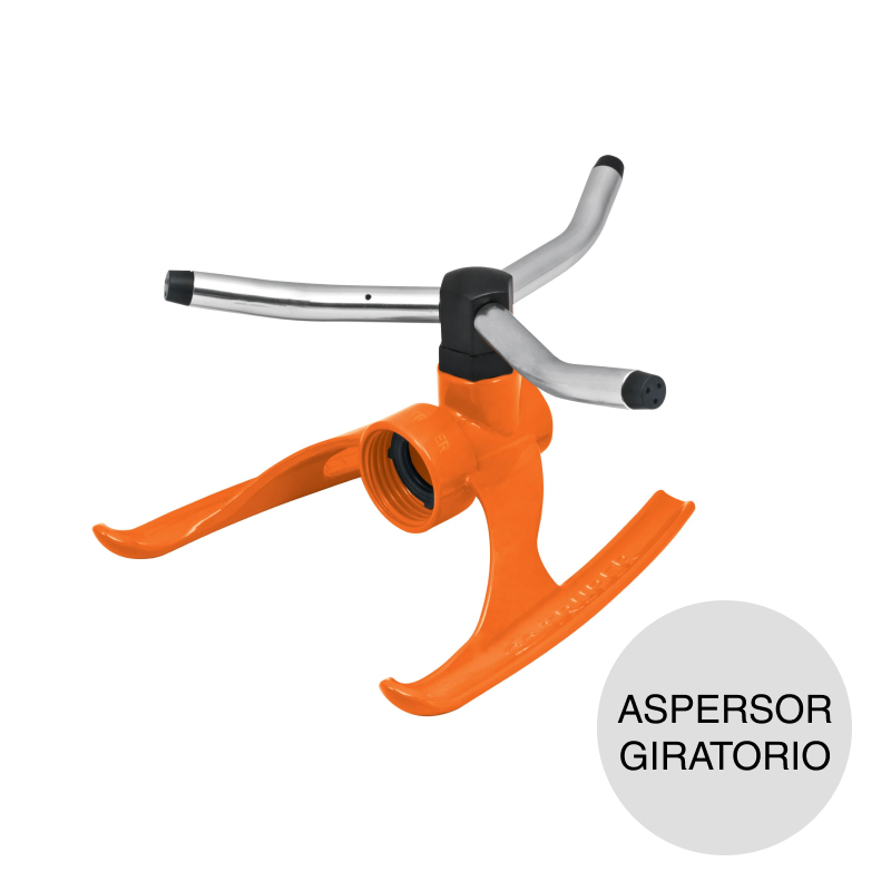 Aspersor giratorio 3 brazos aluminio c/base entrada ø 3/4"