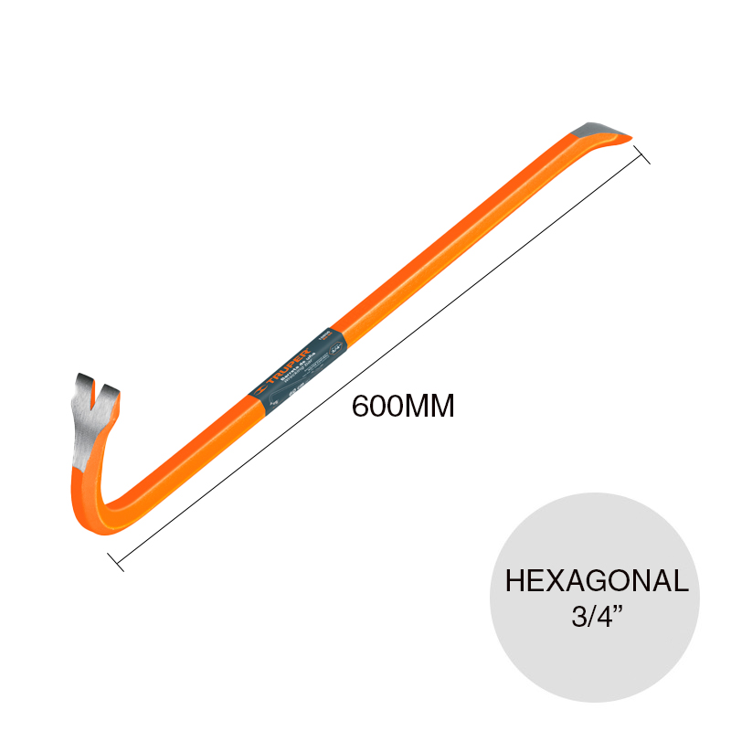 Barreta uña acero perfil hexagonal 3/4" x 600mm
