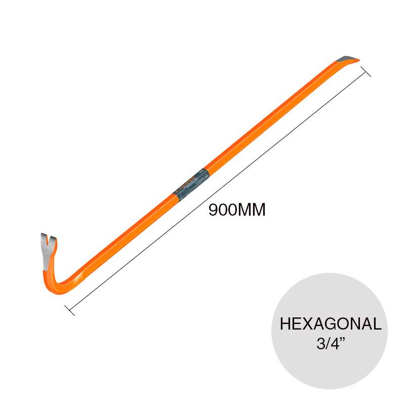 Barreta uña acero perfil hexagonal 3/4" x 900mm