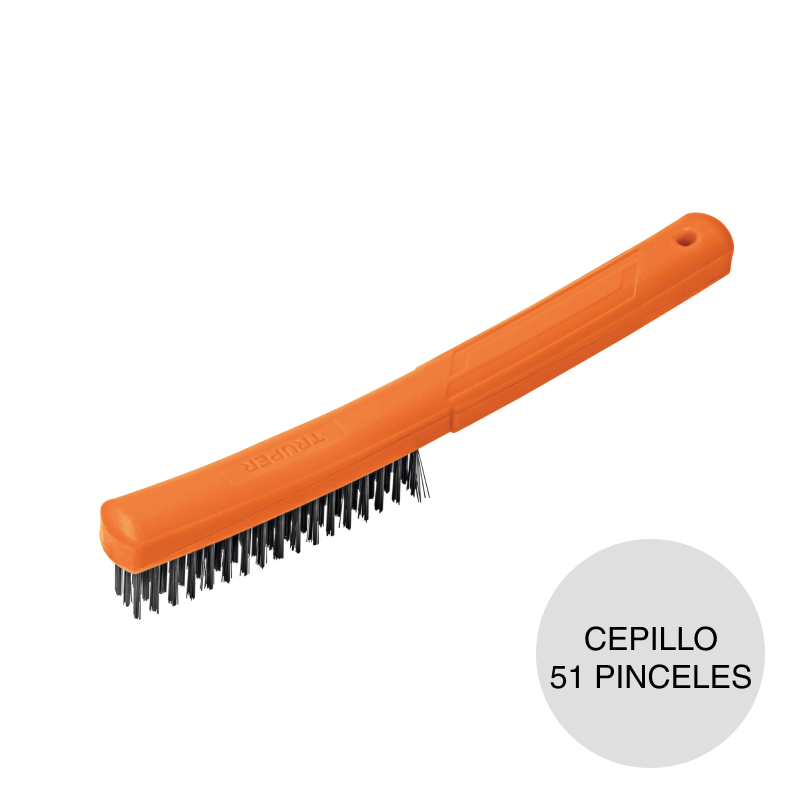 Cepillo alambre c/mango 51 pinceles acero al carbono 300mm
