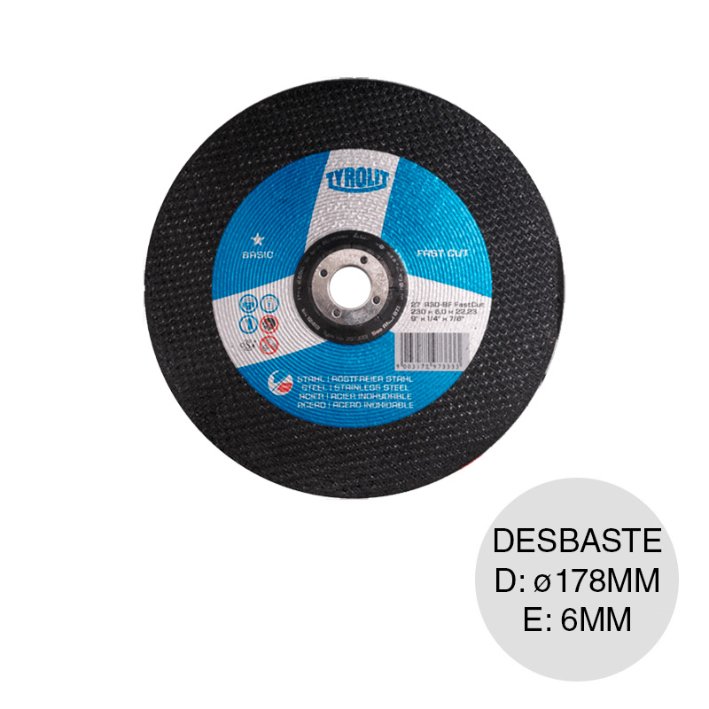 Disco amoladora Basic desbaste ø 178mm x 6mm x ø 22.23mm