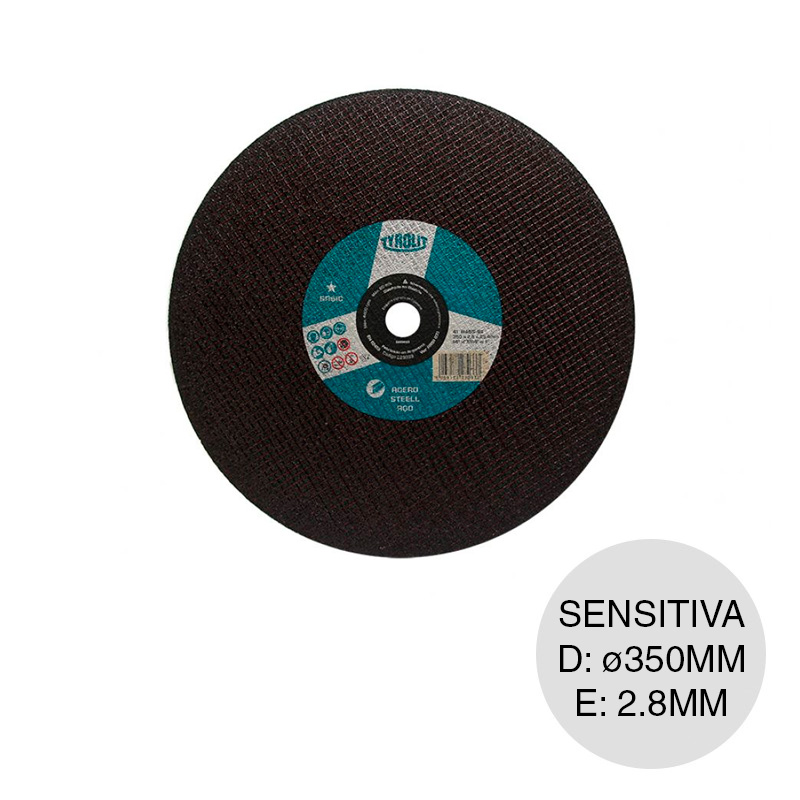 Disco amoladora Basic maquinas sensitivas ø 350mm x 2.8mm x ø 25.4mm