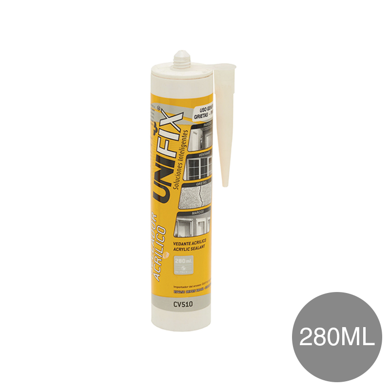 Sellador acrilico 510 p/ juntas y mamposteria gris cartucho x 280ml