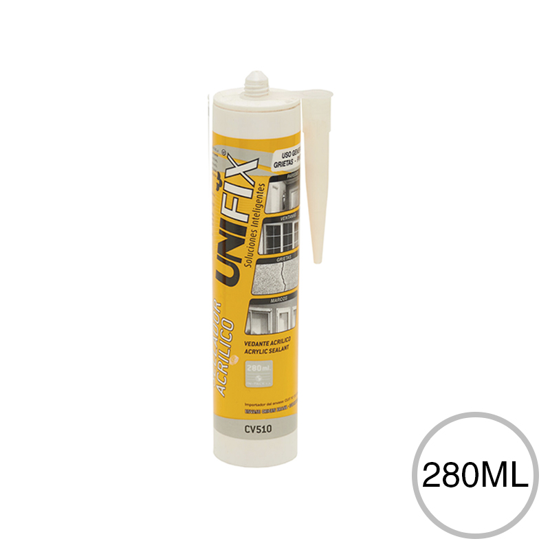 Sellador acrilico 510 p/ juntas y mamposteria blanco cartucho x 280ml