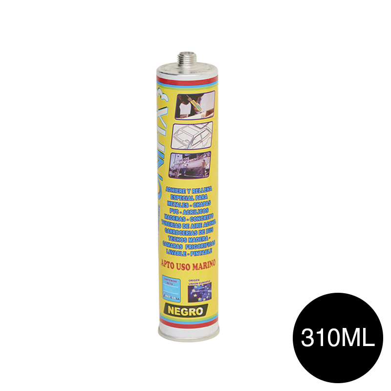 Sellador poliuretano PU450 negro cartucho x 310ml