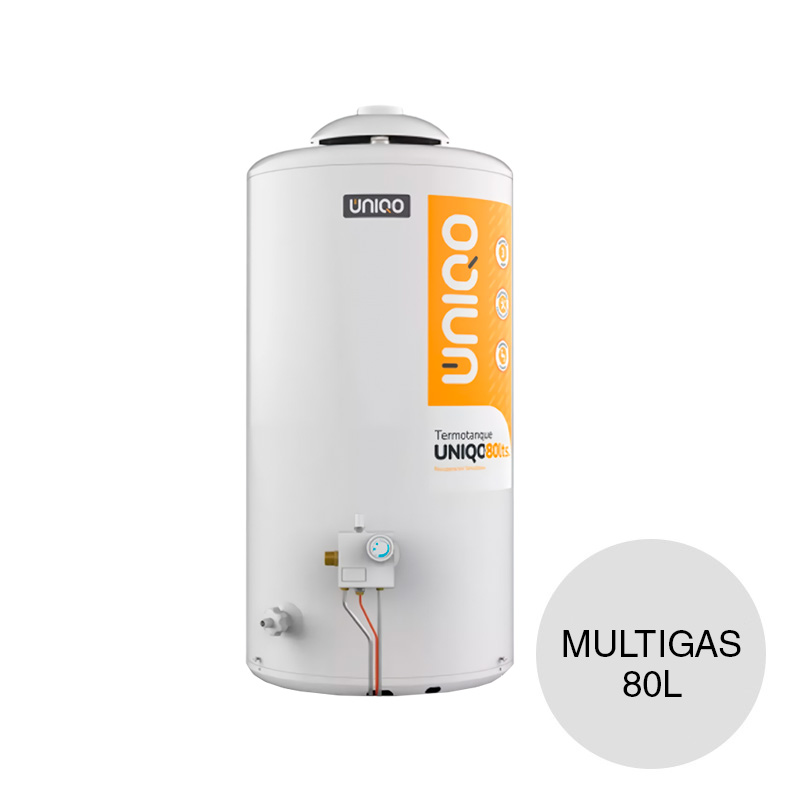 Termotanque recuperacion simultanea conexion superior multigas 80l ø 430mm x 1.05m