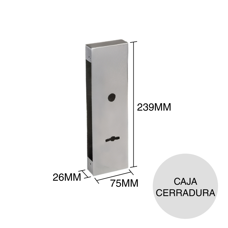 Caja cubre cerradura Acytra chapa laminada 26mm x 75mm x 239mm