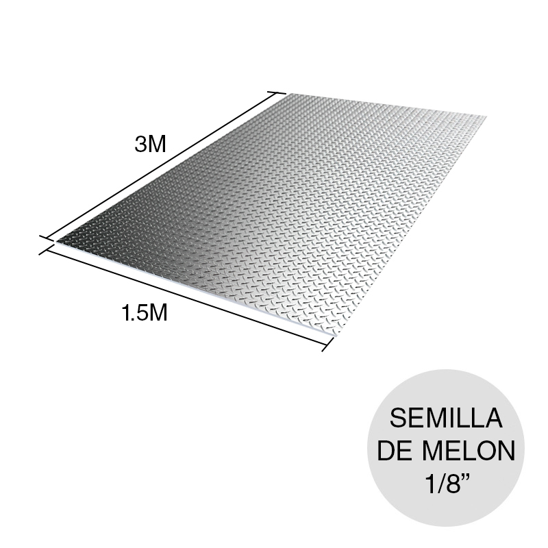 Chapa estampada semilla de melon 1/8" 1.5m x 3m x 3.2mm