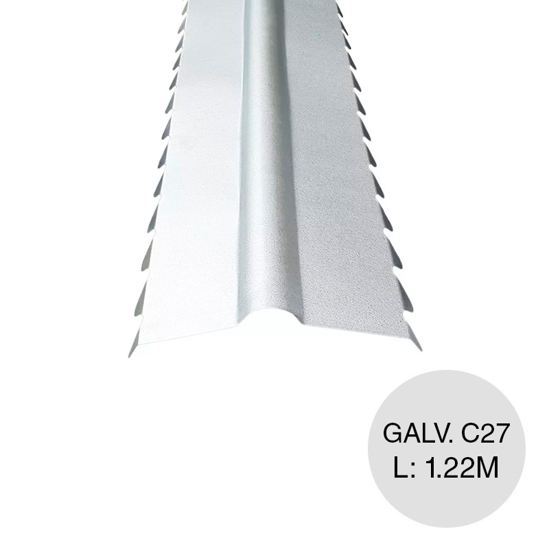 Cumbrera acanalada galvanizada C27 x 1.22m