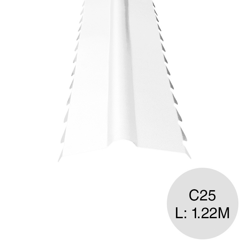 Cumbrera acanalada C25 blanco x 1.22m