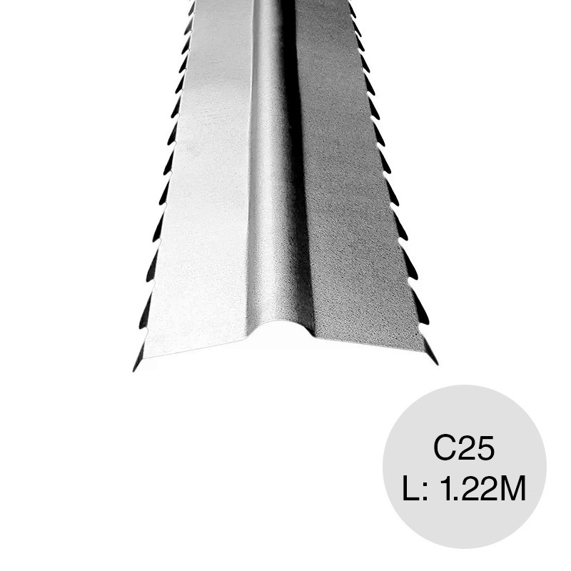 Cumbrera acanalada C25 negro x 1.22m