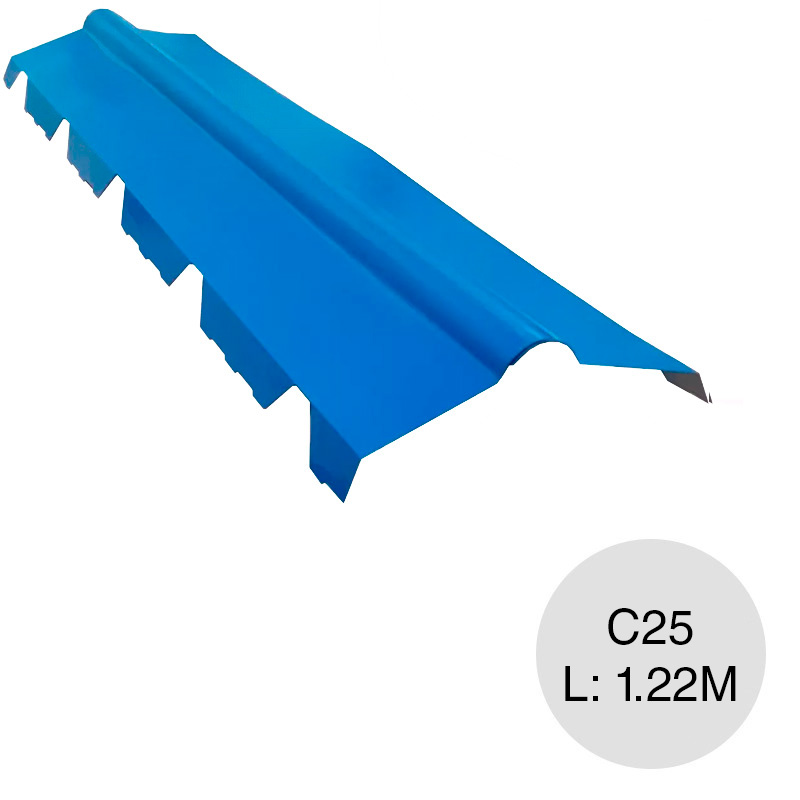 Cumbrera trapezoidal T101 C25 azul x 1.22m