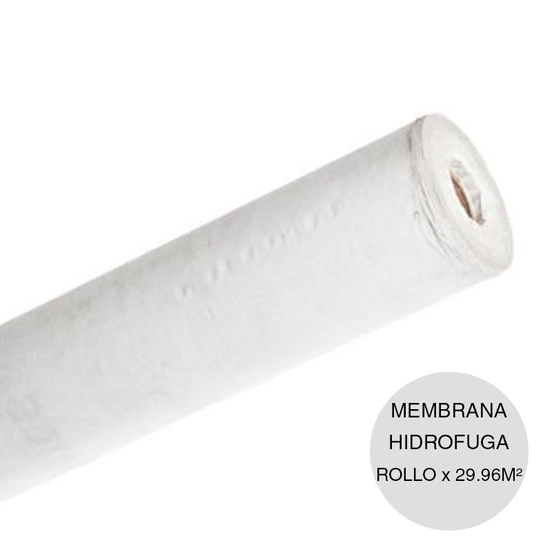 Membrana hidrofuga agua / viento polietileno 1400mm x 21.4m rollo x 29.96m²