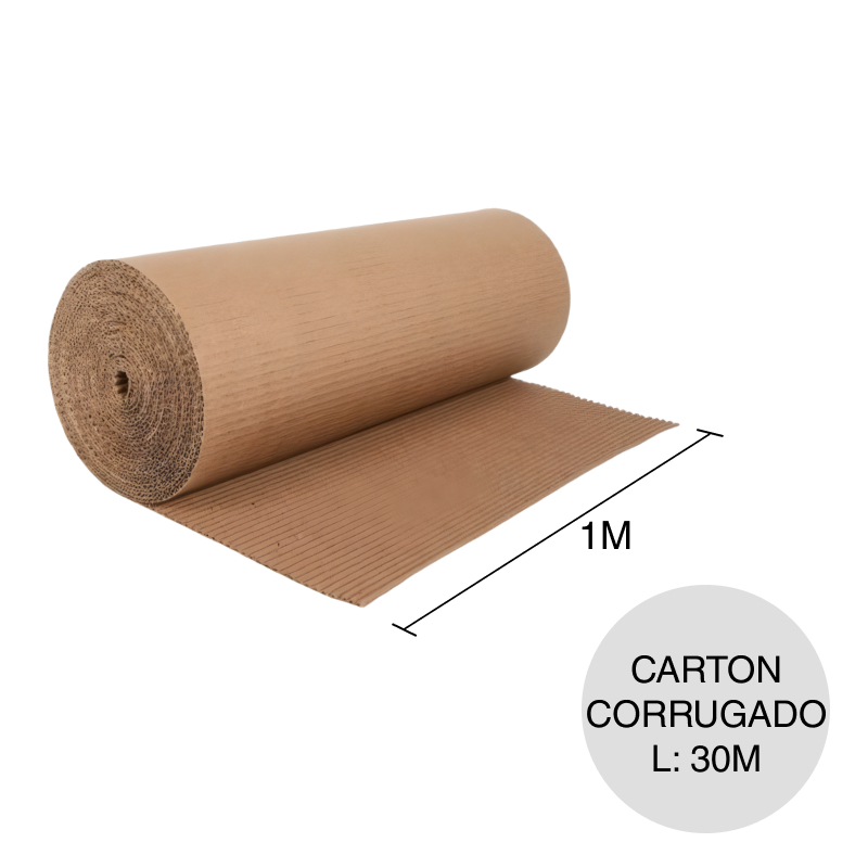 Carton corrugado rollo x 1m x 30m