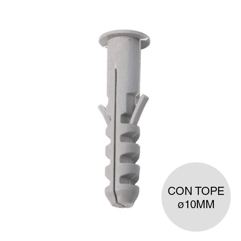 Taco tarugo nylon comun con tope ø 10mm
