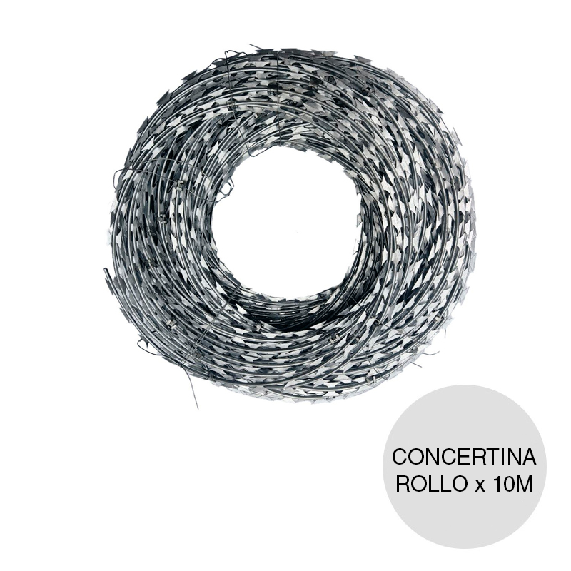 Alambre cercar concertina simple rollo x ø 450mm x 10m
