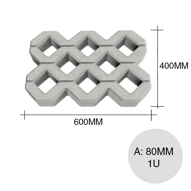 Adoquin hormigon premoldeado meba cesped 80mm x 400mm x 600mm
