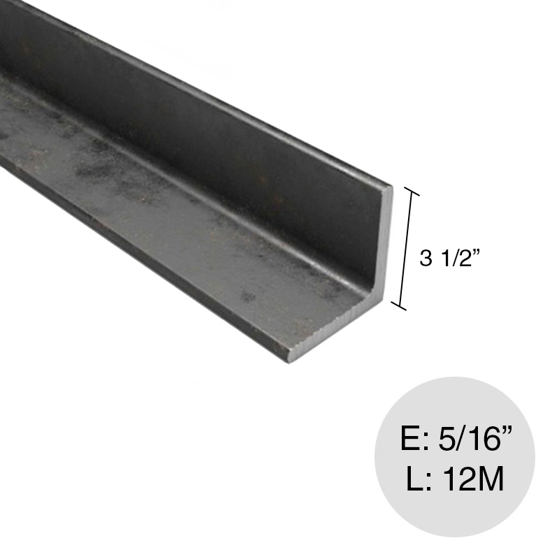 Perfil angulo alas iguales estructural acero 12m x 3 1/2" x 5/16"