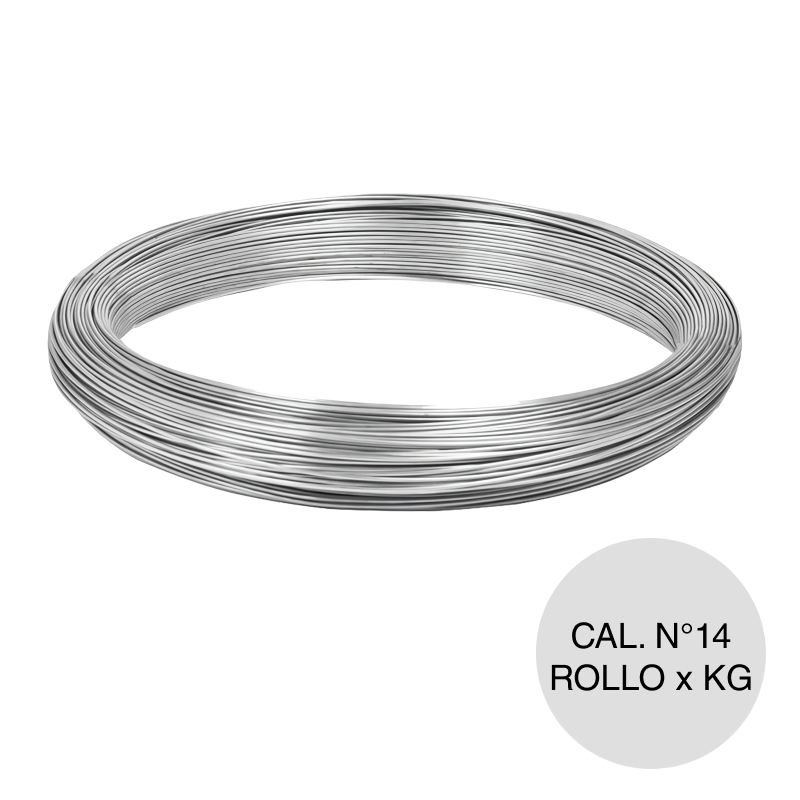 Alambre atar galvanizado calibre Nº14.5 x ø 1.9mm rollo x kg