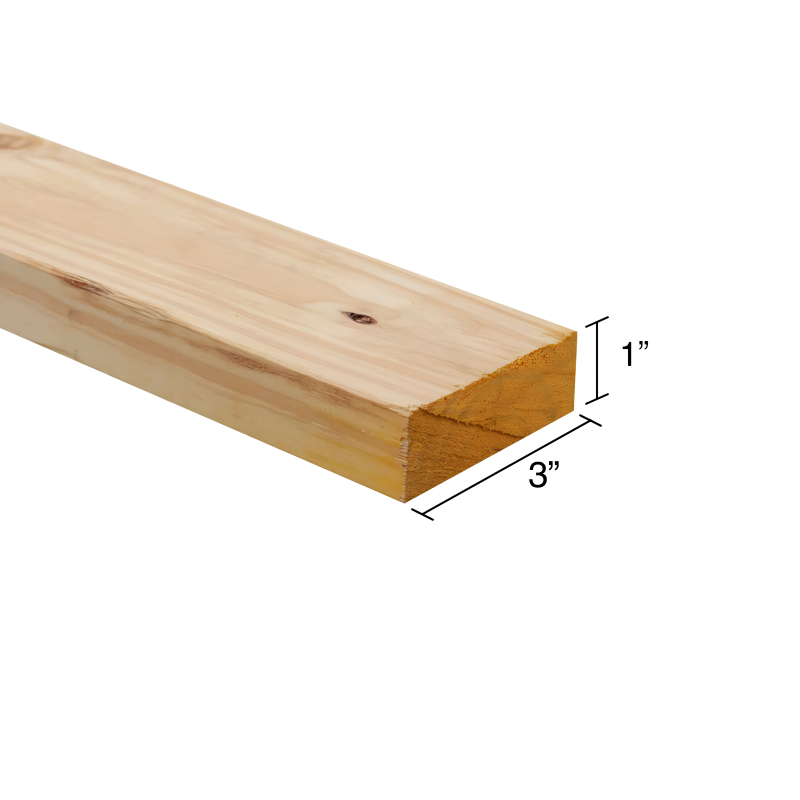 Alfajia alamo seco 2 cantos cepillados 1" x 3" x 2.20m