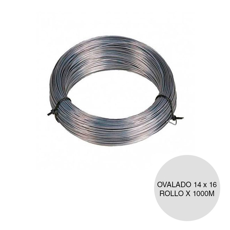 Alambre ovalado galvanizado mediana resistencia 14 x 16 rollo x 1000m