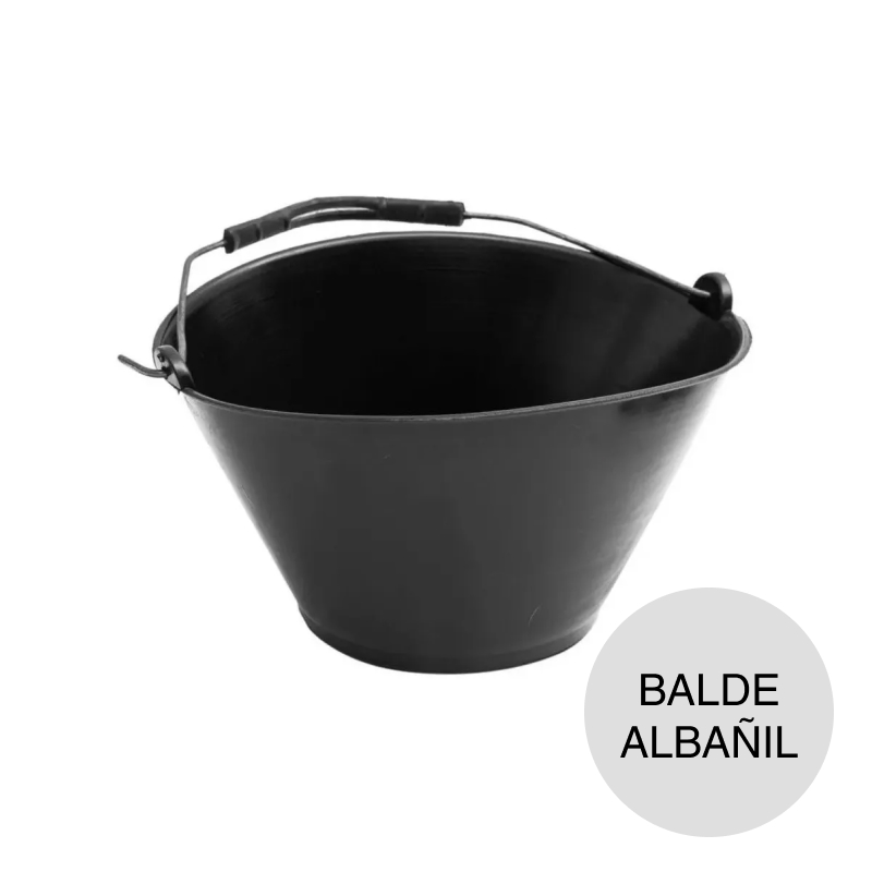 Balde plastico albañil c/manija