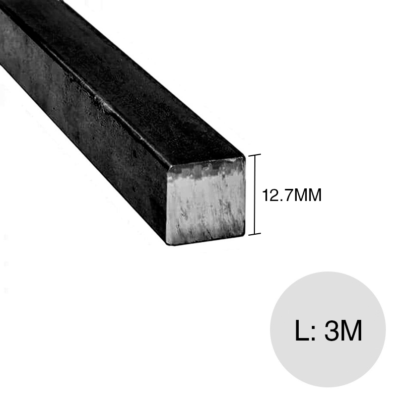 Barra cuadrada herreria acero laminado en caliente 1/2" x 1/2" - 12.7mm x 12.7mm x 3m