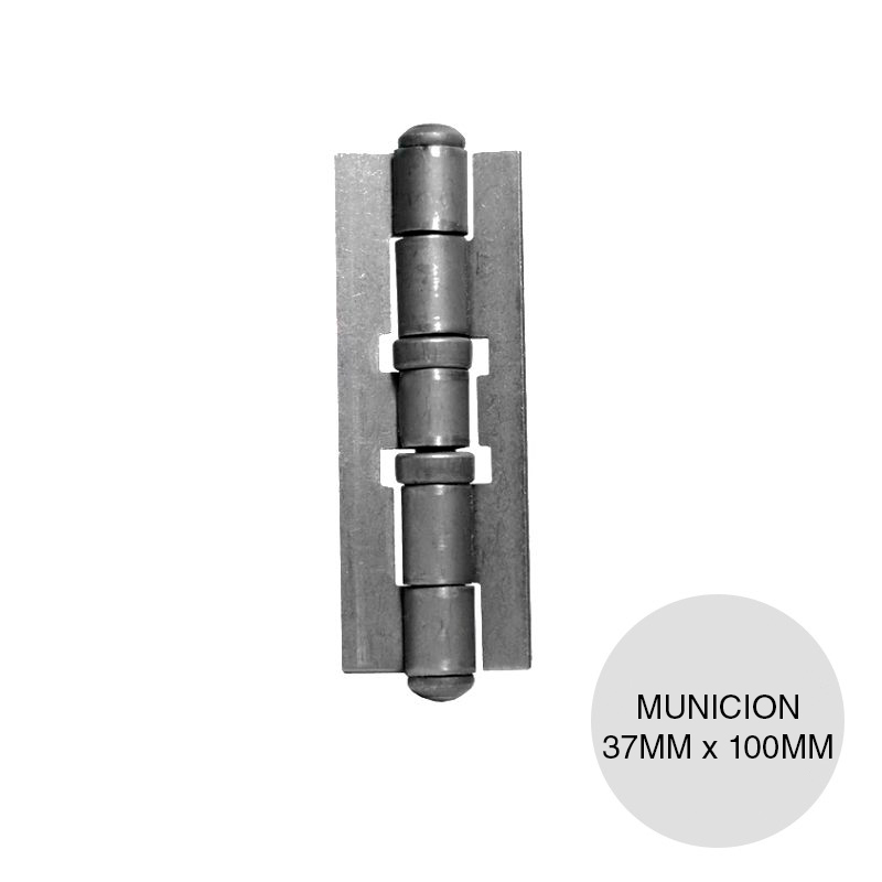 Bisagra municion ala corta p/soldar chapa 37mm x 100mm
