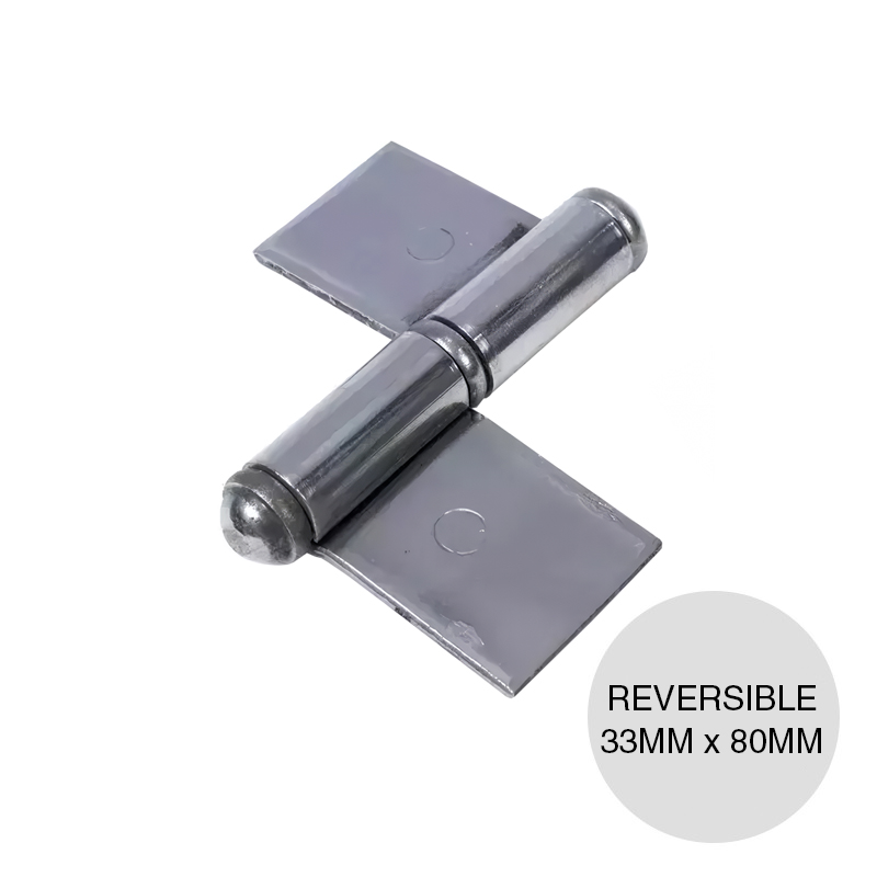 Bisagra ficha reversible p/soldar hierro 2.5mm x 33mm x 80mm