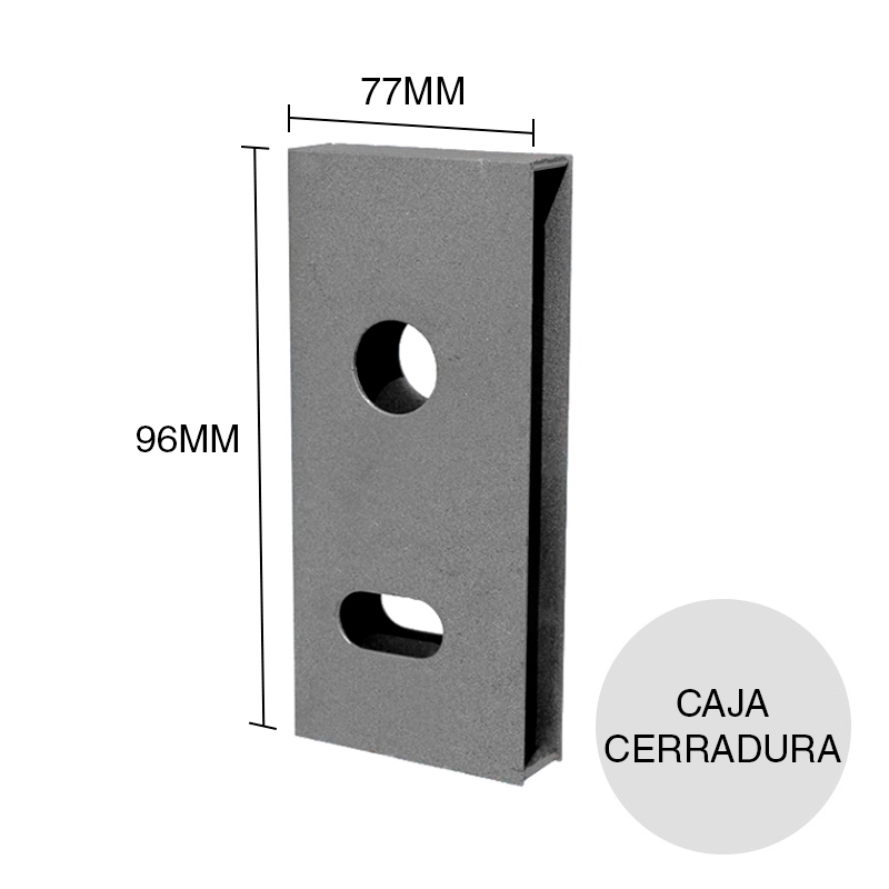 Caja cerradura universal chapa 25mm x 77mm x 96mm