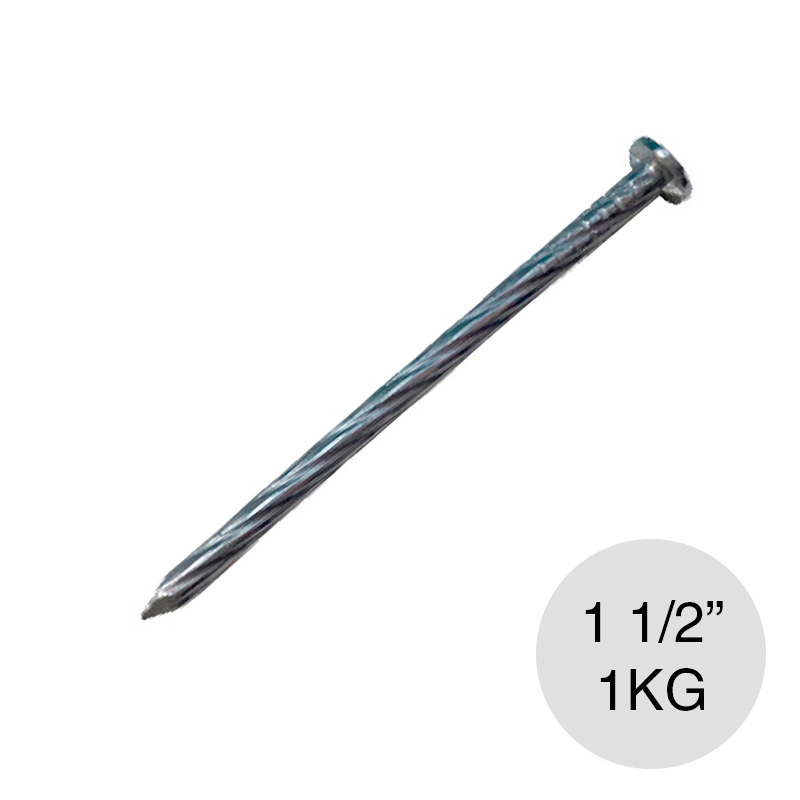 Clavo acero espiralado 1 1/2" bolsa x 1kg