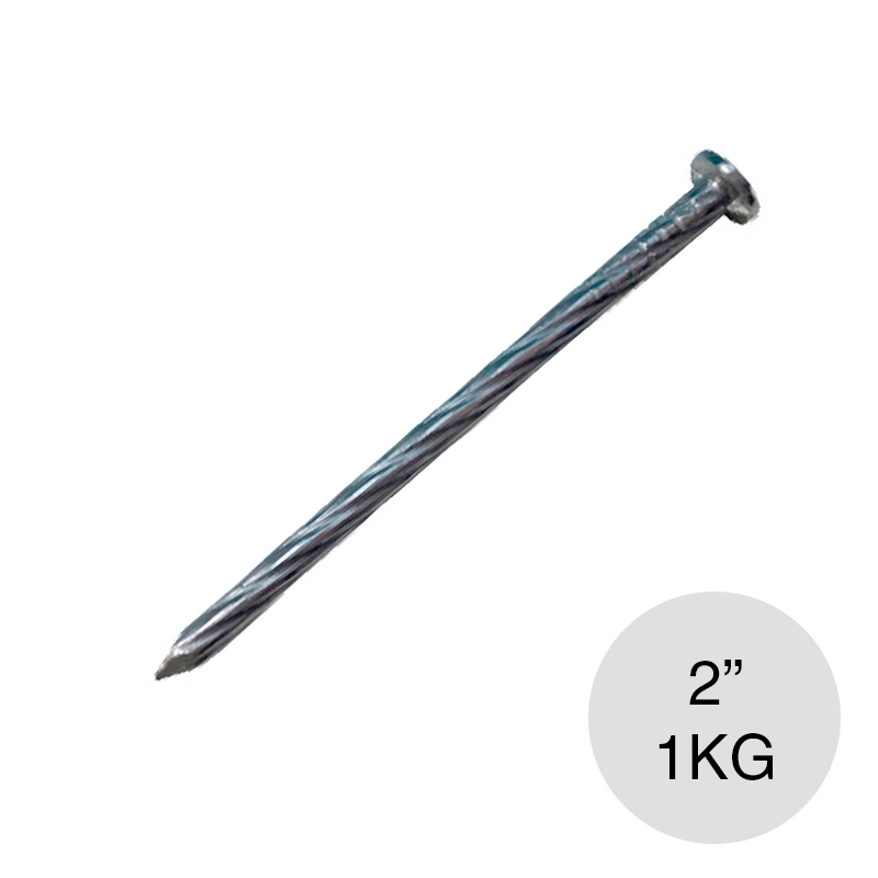 Clavo acero espiralado 2" bolsa x 1kg