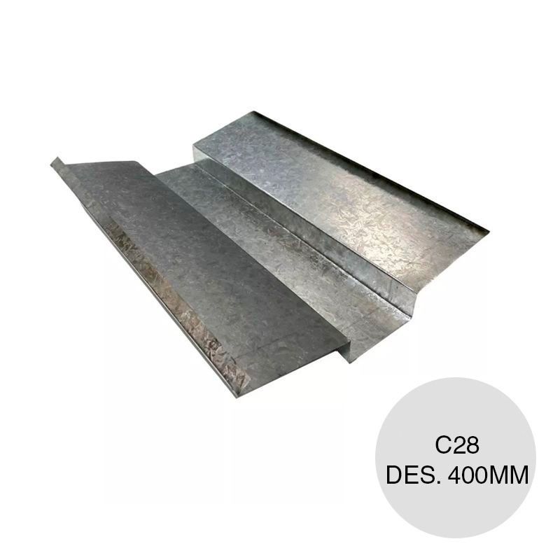 Canaleta conversa galvanizada C28 Des. 400mm x 2m