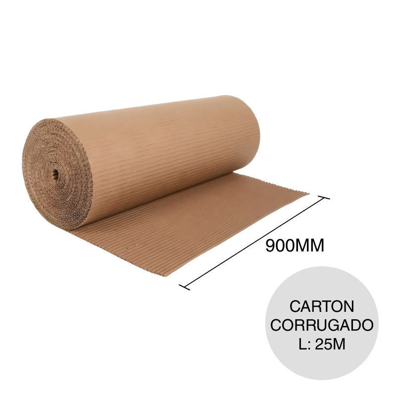 Carton corrugado rollo x 900mm x 25m